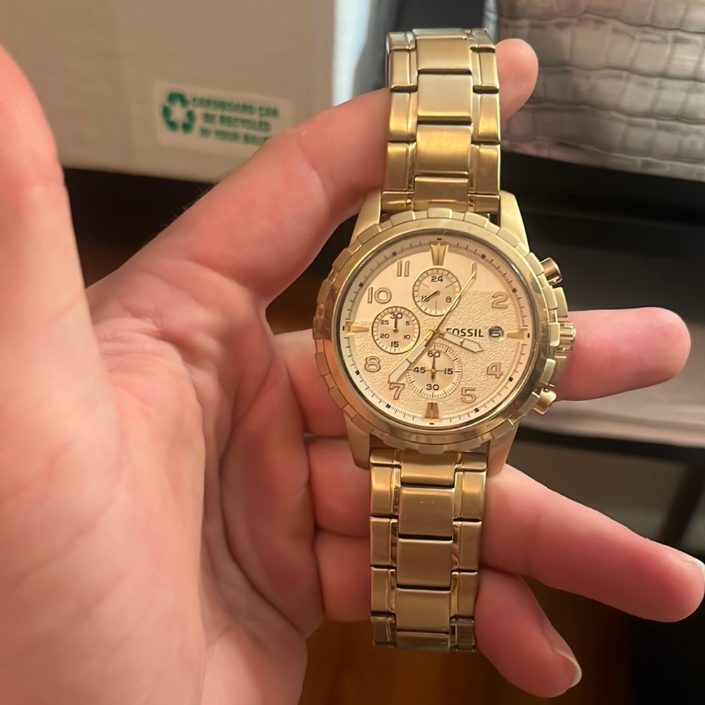 Gold stainless steel Fossil watch